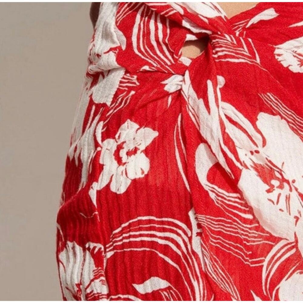 Revolve Faithfull the Brand Lulu Maxi Skirt Camara Floral Red White Hawaiian 10 - Picture 4 of 8